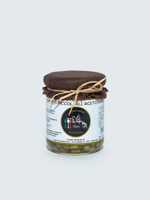Vasetto di capperi piccoli all'aceto