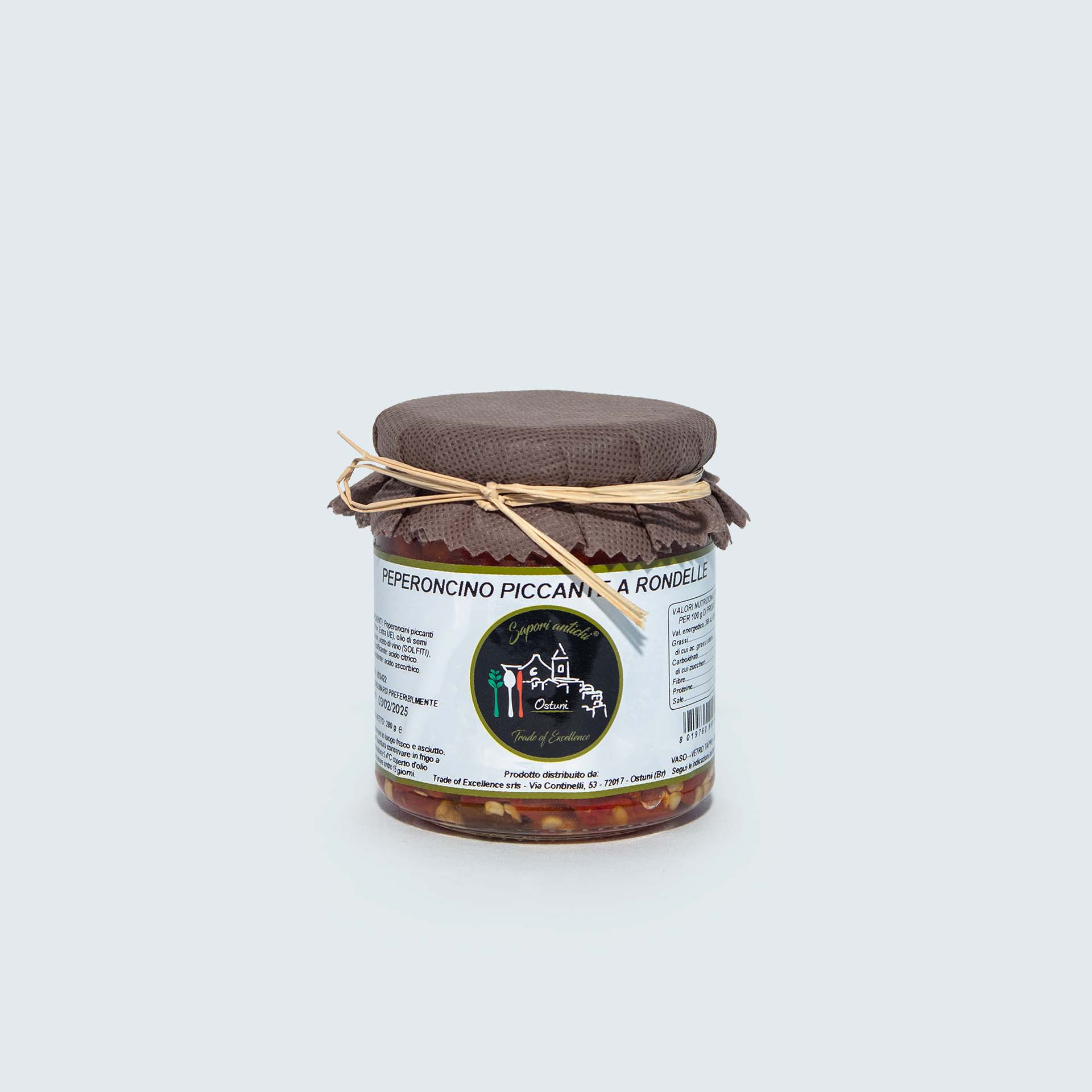Peperoncino a rondelle Vasetto di peperoncino piccante a rondelle