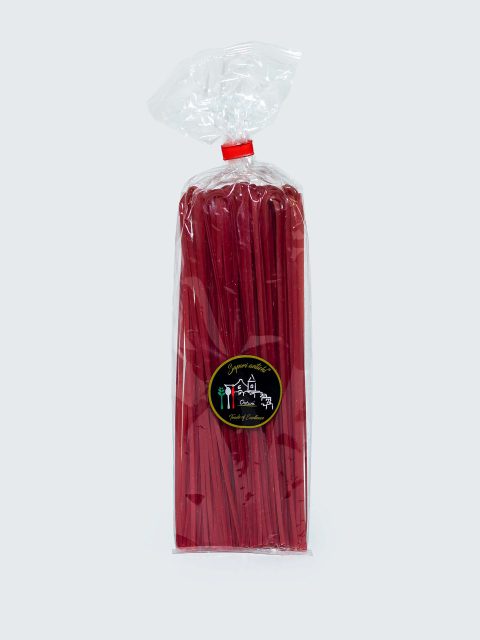 Confezione di linguine al vino rosso
