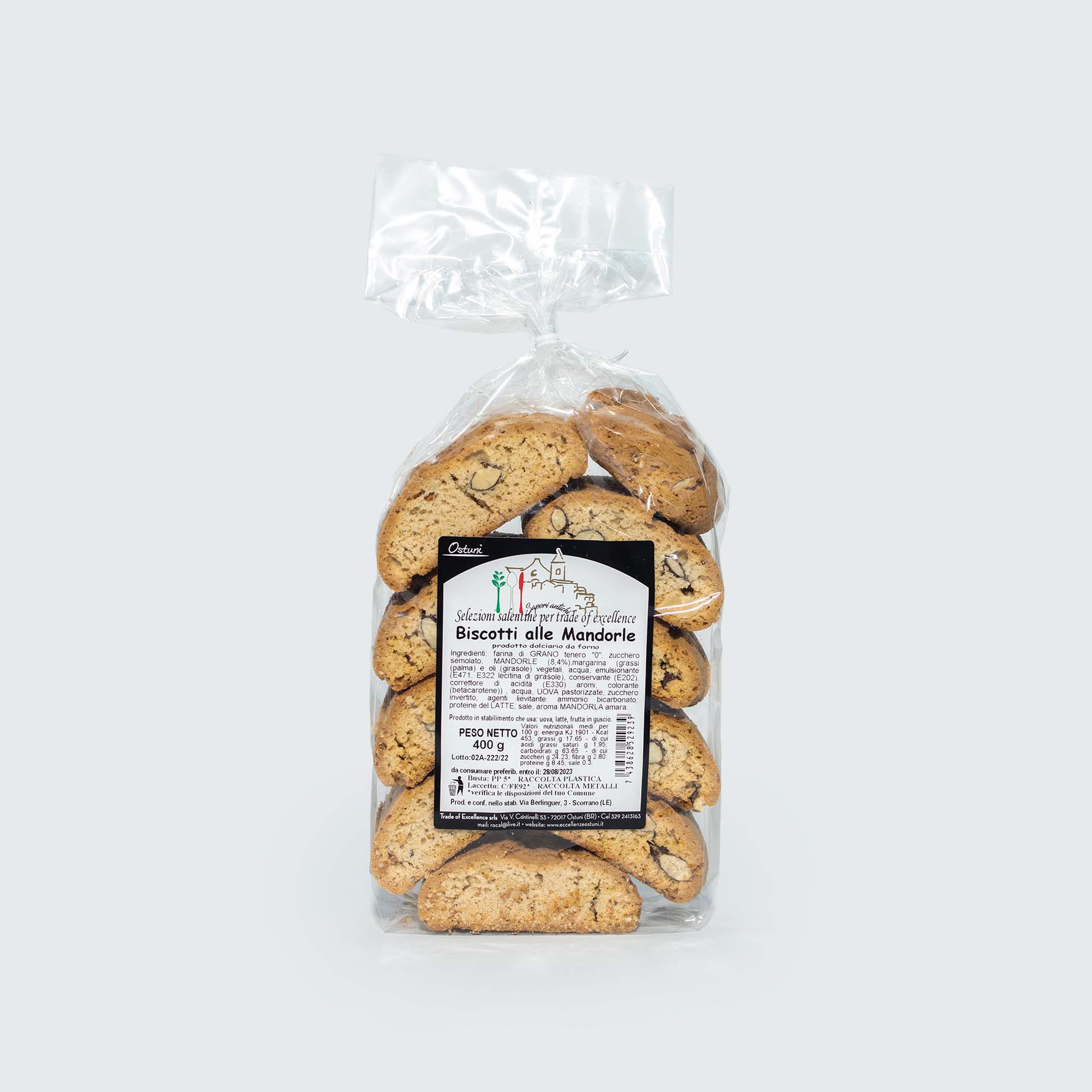 Biscotti salentini alle mandorle Confezione di biscotti salentini alle mandorle