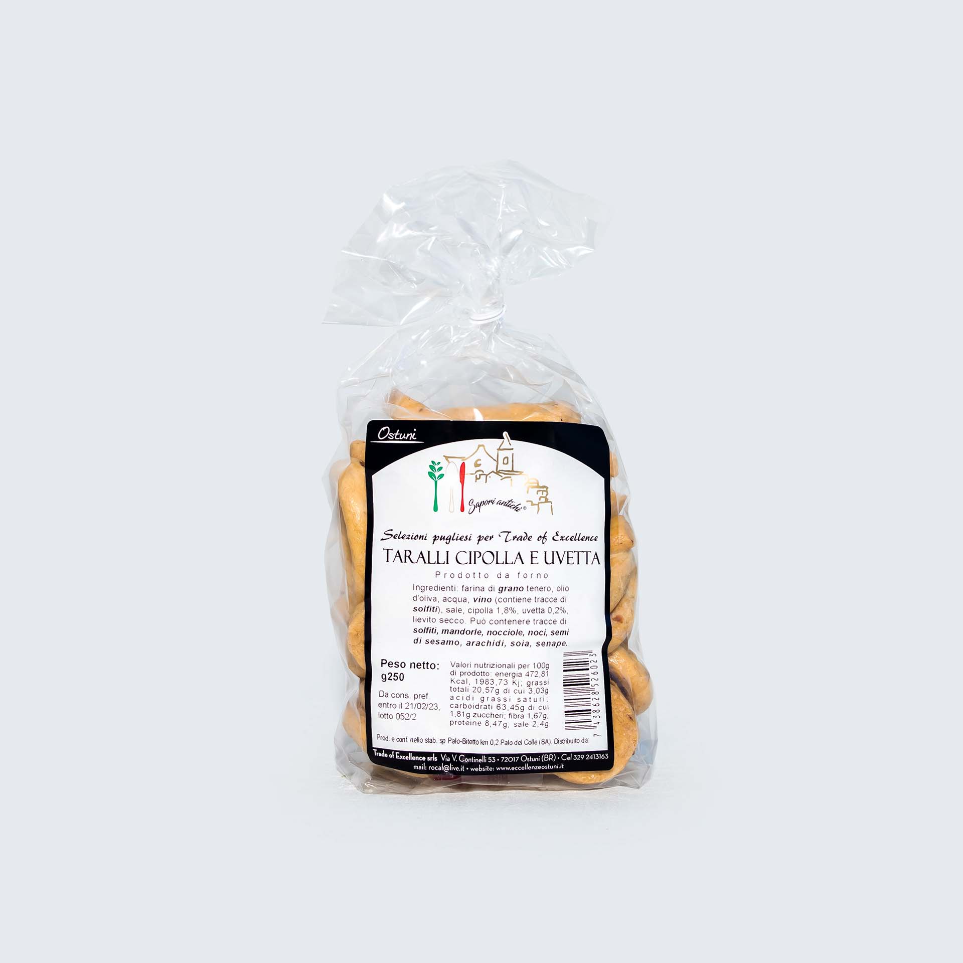 Taralli cipolla e uvetta Confezione di taralli cipolla e uvetta